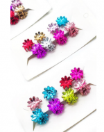 12 Set  de Pinche Flor de Metal. Medidas: 1 cm aprox(1 Set Trae :8  PCS)