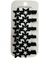 36 Set de Pinches de Metal Estrella Color Único.(1 Set Trae:6 PCS)