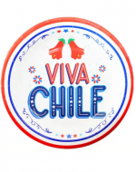 12 Set Platos de Cartón Viva Chile (1 Set Trae : 6 PCS) Medida: 18 cm aprox.