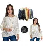 Polera con Brillo de Dama x 12 Unds.Talla: Estándar