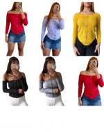 Polera Dama Colores Surtidos x 4 Unds Talla: Estándar
