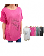 Polera Larga de Dama Colores Surtidos x 12 Unds Talla: S / M - M / L