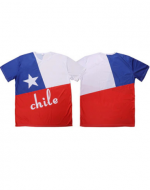 Polera Manga Corta Bandera Chilena x 4 Unds. Talla: M - L - XL