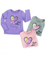 Polera Niña Manga Larga x 15 Unds. Tallas:  6 - 8 - 10 - 12 - 14