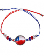 Pulsera Bandera Chile x 12  Unds. Medidas: 10 cm aprox.