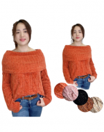Sweater Chenille Colores Surtidos x 12 Unds. Tallas: Estandar