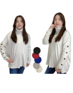 Sweater de Damas con Botones Colores Surtidos x 12 Unds. Tallas: S/M - L/XL