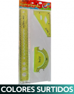 12  Set de Regla Geométrica   (1 Set Trae : 3 PCS)