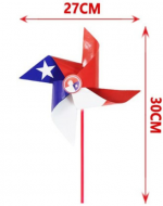 Remolino de Viento para Armar de Bandera de Chile x 60 Unds. Medida: 27 x 30 cm aprox.