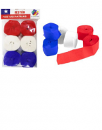 12 Set de Rollo de Decoración  Fiestas Patrias .Medida:2.5 x 10 cm aprox(1 Set Trae: 6 PCS)