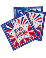 6 Set Servilletas de Papel Viva Chile (1 Set Trae: 16 PCS) Medida: 33 x 33 cm aprox.