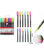 6  Set Bolígrafos de Color Flúor Colores Surtidos (1 Set Trae: 12 PCS) Medida: 15 cm aprox.