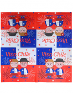 6 Set Servilletas de Papel Viva Chile (1 Set Trae: 16 PCS) Medida: 33 x 33 cm aprox.