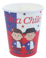 12 Set Vasos de Cartón Viva Chile (1 Set Trae: 6 PCS) Medida: 250 ml aprox.