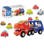 3 Set de Autos Dinosaurio a Fricción con Luz y Sonido