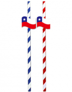 12 Set de Bombilla con Diseño Bandera de Chile (1 Set Trae: 6 PCS)