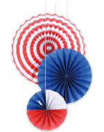 6 Set de Colgante Abanico de Papel Fiestas Patrias(1 Set Trae: 3 PCS ) Medida:20 - 30 40 cm aprox.