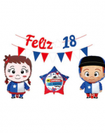 6 Set de Globos Metálico Feliz 18 (1 Set Trae: 5 PCS)