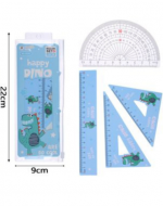 6 Set de Regla Escolar con Diseño Infantil (1 Set Trae : 4 PCS) Medida:22 x 9 cm aprox.