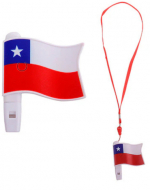 Silbatos de Plástico Fiesta Patrias x 12 Unds.Medida: 8.5 x 6.8 cm aprox.