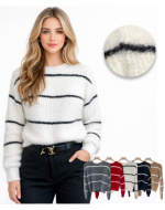 Sweater de Mujer Manga Larga Colores Surtidos x 12 Unds. Talla: S  /M - M / L