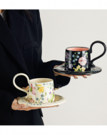 12 Set de Taza Floral con Caja (1 Set Trae: 3 PCS)