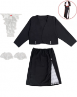 Traje Huaso Elegante Mujer Color Negro x 12 Unds. Talla: M - L - XL