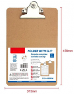Tabla Con Apretador A3 x 4 Unds. Medida: 45 x 31.5 cm aprox.