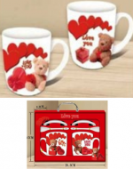 4 Set de Taza Corazón Dia de la Madre (1 Set Trae: 3 PCS) Medida : 9 x 8.5 cm aprox.