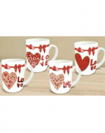 6 Set de Taza con Diseño Corazón Modelos Surtidos (1 Set Trae: 3 PCS) Medida : 9 x 8.5 cm aprox.
