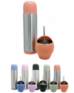 4 Set de Termo Bala con Mate y Bombilla (1 Set Trae: 2 PCS) Medida: 500 ml aprox.