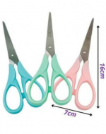 Tijera Escolar Liso Colores Surtidos x 12 Unds. Medidas: 16 cm aprox