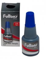 Tinta Para Tampon Color Azul Frasco De 24 Ml Fultons x6 Unds.
