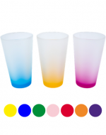 Vaso Cónico Empavonado Colores Surtidos x 12 Unds. Medida: 15 cm aprox (16oz)