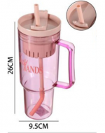 Vaso con Bombilla Colores Surtidos x 6 Unds. Medida: 1200 ml aprox.