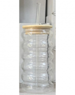 Vaso de Vidrio con Bombilla x 48 Unds.