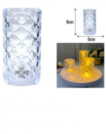 Vela Led con Luz Transparente x 12 Unds.Medida: 8 x 5 cm aprox.
