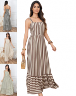 Vestido Largo de Mujer Colores Surtidos x 12 Unds.Talla: S  - M- L