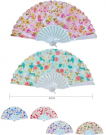 Abanico Plegable Diseño Flores Colores Surtidos x 12 Unds. Medida: 42 cm aprox.