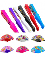 Abanico Plegable Diseño Flores Colores Surtidos x 24 Unds.