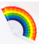Abanico Plástico Arco Iris   x 12  Und.