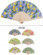 Abanico Colores Surtidos x 12 Unds. Medida: 23 cm aprox.