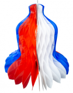 Adorno Campana de Papel Tricolor x 12 Unds. Medida: 35 cm aprox.