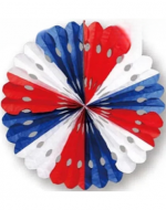 Adorno Abanico de Papel Tricolor x 12 Unds. Medida: 60 cm aprox.