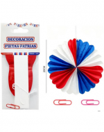 Adorno Colgante Abanico Tricolor x 12 Unds. Medida: 20 cm aprox