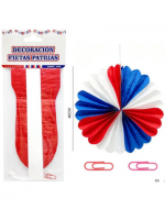 Adorno Colgante Abanico Tricolor x 12 Unds. Medida: 40 cm aprox