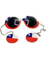 Lentes Bandera de Chile x 6 Unds. Medidas: 15.6 x 13.5 cm aprox.