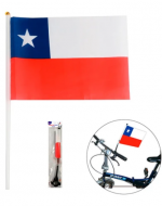 Bandera de Chile para Bicicleta x 12 Unds. Medida: 29 x 18 x 14 cm aprox.