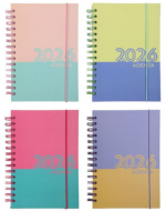 Agenda 2026 Colores Surtidos x 6 Unds. Medida: 21 x 14.5 cm aprox.