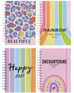 Agenda 2027 A6 Modelos Surtidos x 6 Unds. Medida: 15.5 x 10.5 cm aprox.